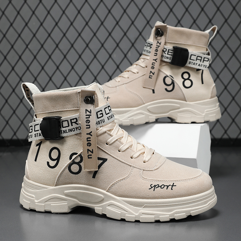 Men'S Shoes Hoka Sale - Herren Einfarbige High-Top Modische Vielseitige Outdoor-Wanderschuhe,
