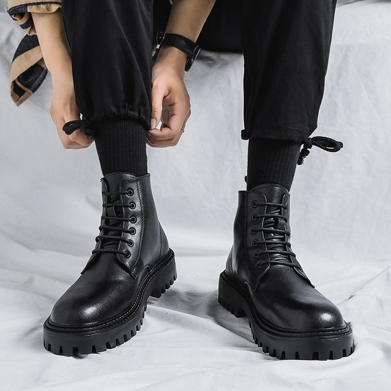Herren High-Top Lederstiefel,  – Men'S Shoes Increase Height Bewertung und Preis